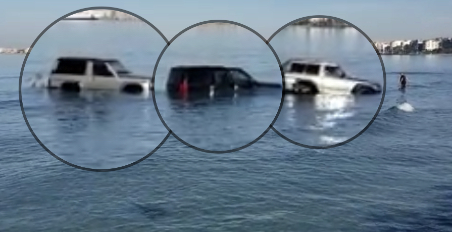 FOTO-LAJM// E pazakontë në Vlorë, tre Fuoristrada gjenden brenda në det