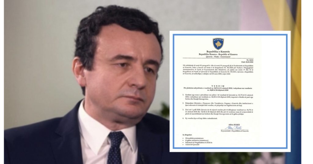 Votohet në qeverinë e Kosovës heqja e taksës me Serbinë