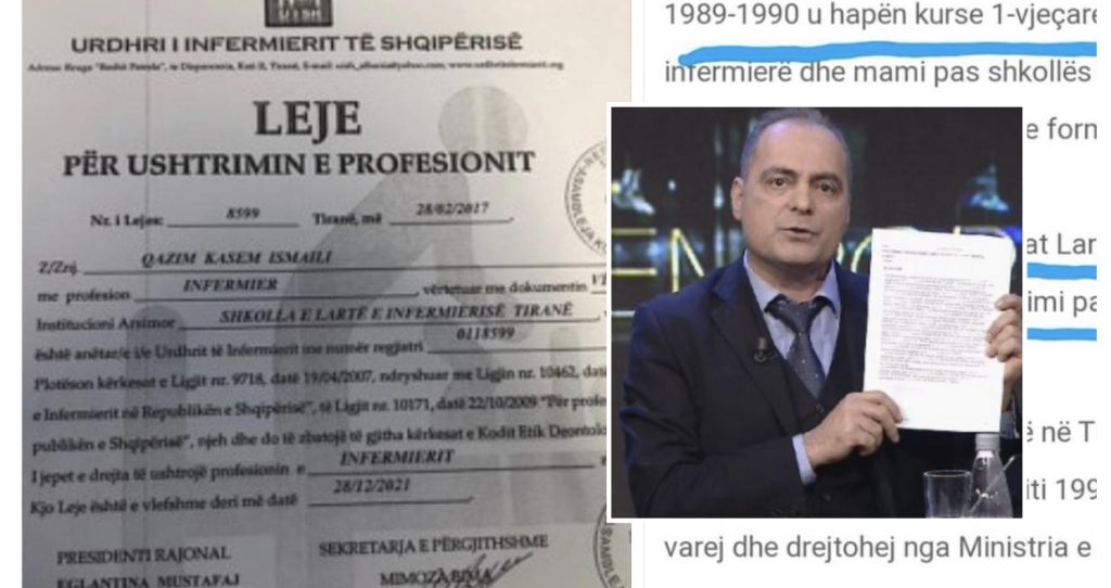 Thellohet skandali, mjeku ka diplomën e infermerisë të vitit 93, Shkolla e Larte e Infermierisë është hapur në 1994