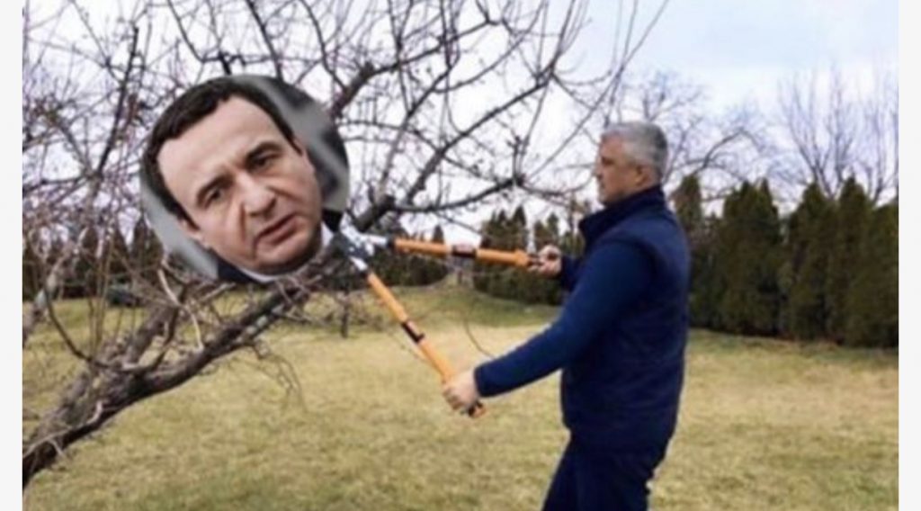 Pas shkarkimit të Kurtit, djali i Presidentit Thaçi publikon FOTON e Hashimit duke ‘i prerë kokën’ Albinit