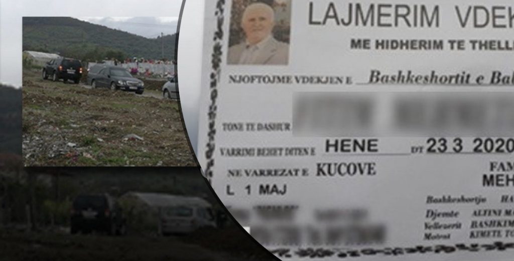 Vetëm e shoqja në varrimin e  viktimës  71-vjeçare nga  koronavirusi