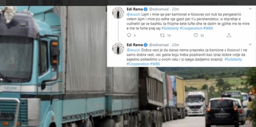 Vuçiç ‘ngre’ traun për kamionët e Kosovës