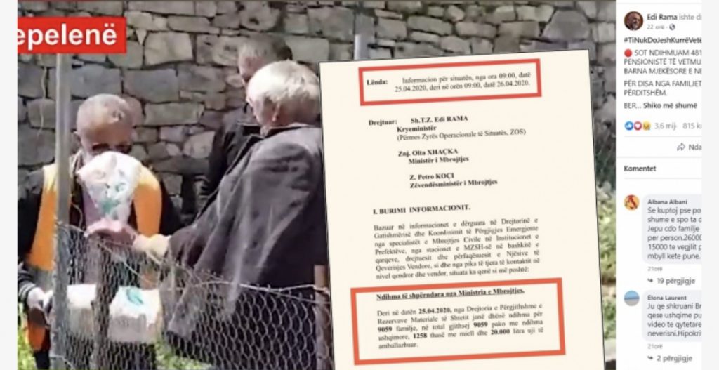 PD akuza qeverisë: Ka shpërndarë  9 059 pako me ushqime për  250 mijë familje