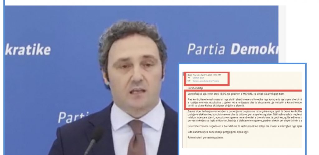 PD publikon emailin zyrtar për zjarrin në Ministrinë e Shëndetësisë: Janë djegur dokumente, po zhdukin provat e Mega-vjedhjes