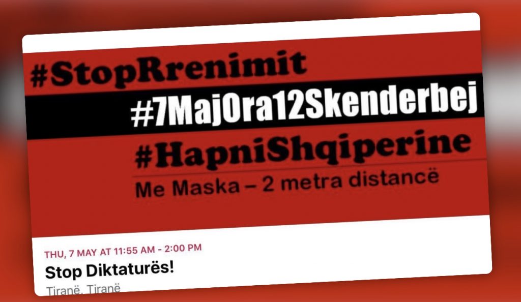 7 nëntor zhvillohet protesta e parë me maska në sheshin ‘Skëndërbej’