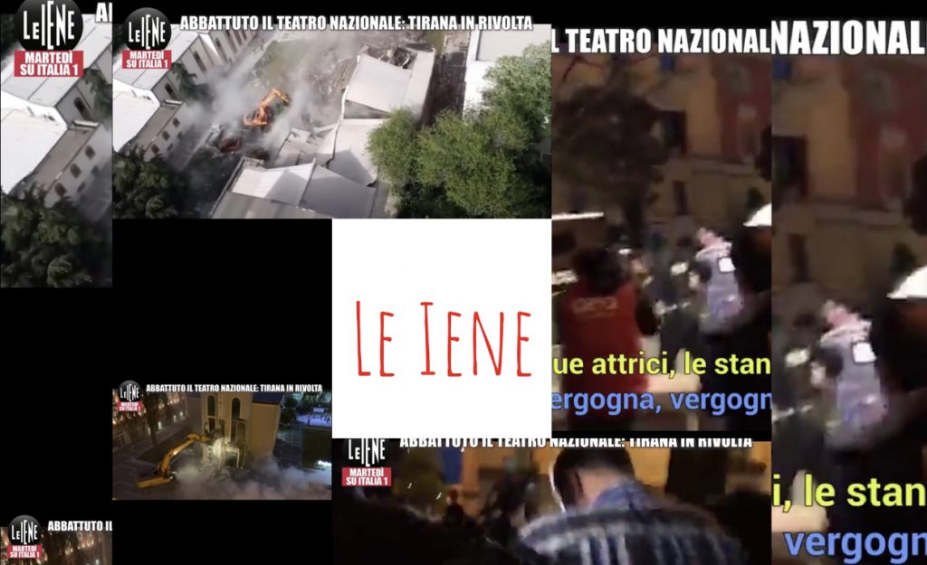 ‘Le Iene’ reportazh për shembjen e Teatrit Kombëtar