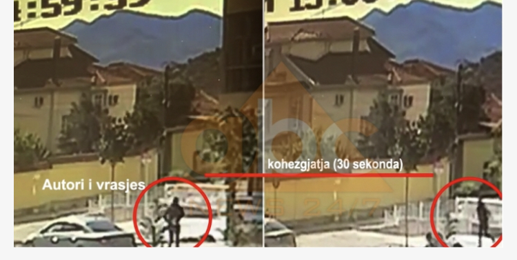 Një prej atentatorëve nxjerr armën nga brezi dhe qëllon, tjetri pret në makinë