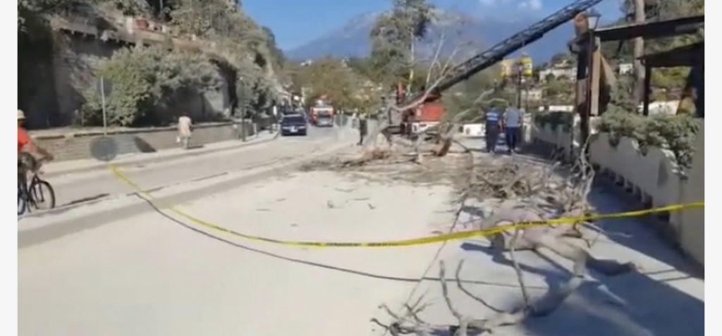 Detaje tronditëse – Punonjësi i Bashkisë Berat u rrëzua nga vinçi me sharrën elektrike në dorë