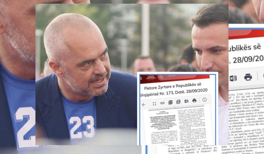 Qeveria  këmben 1470 m2 të Gardës me një kompani private