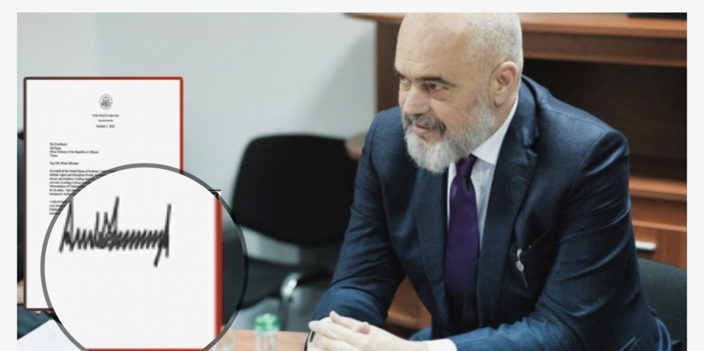 Trump  falenderon Ramën  për 5G dhe e fton të zhvendosë ambasadën shqiptare në Jeruzalem