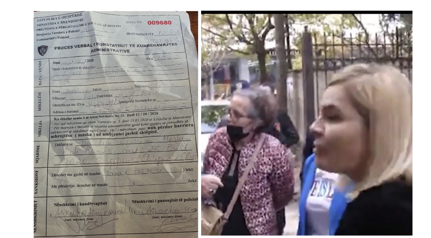 Fleta e gjobës për Monika Kryemadhin në Durrës