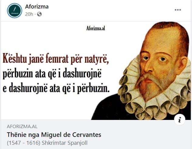 Kalem Kulmaku i shkruan letër Servantesit…