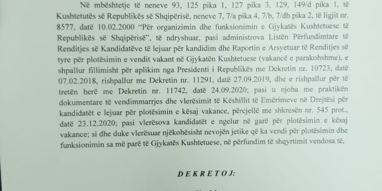 Formohet zyrtarisht Gjykata Kushtetuese