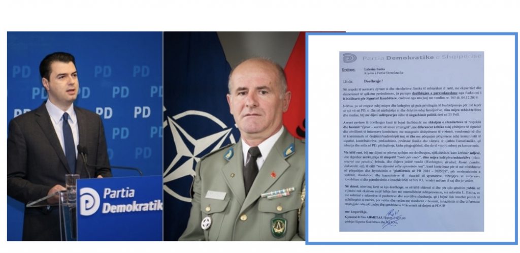 Gjenerali Piro Ahmetaj dorëhiqet si këshilltar i PD-së