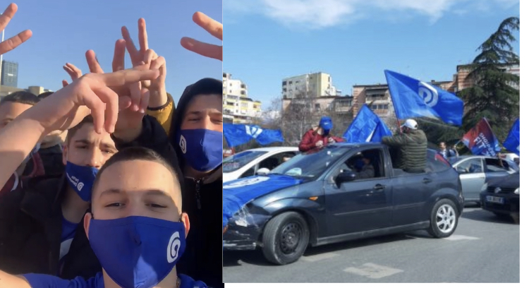 Parakalim me makina në Bulevard, mbështetësit e PD ‘ndezin’ Tiranën, flamuj e borie