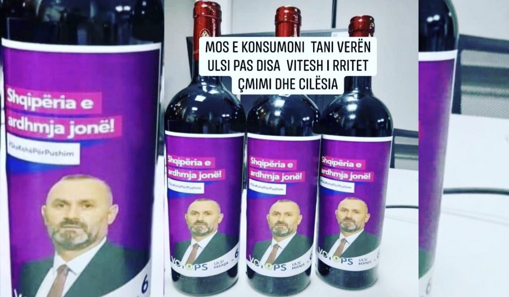 Ulsi Manja shet verë për fushatën e tij: Pijeni shpejt këtë shishe verë se nuk ka kohë për pushim!