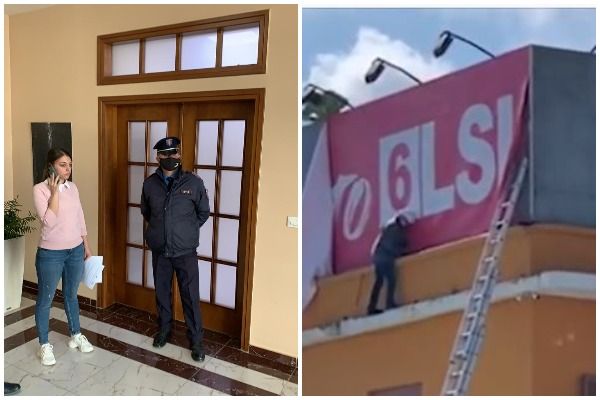 LSI: Bashkia po na heq banderolat. Në vendngjarje ish-deputetja Kejdi Mehmetaj