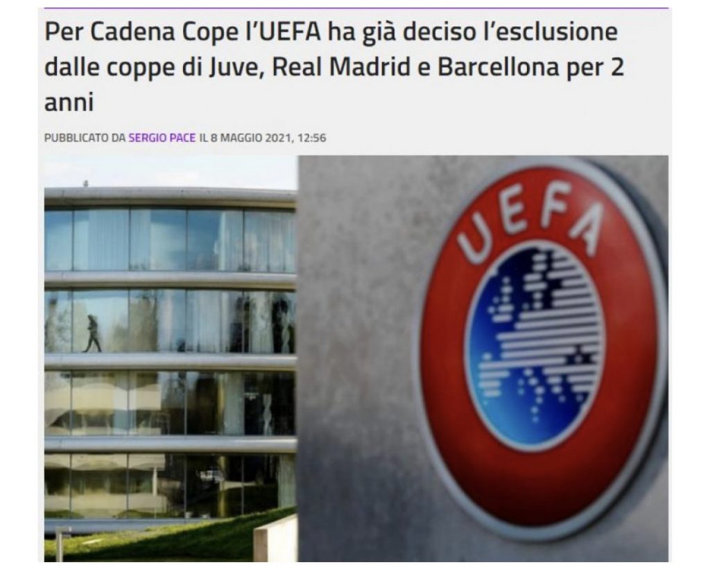 E vërtetë?! UEFA përjashton Real Madrid, Barcelonën dhe Juventus nga Kupat e Europës