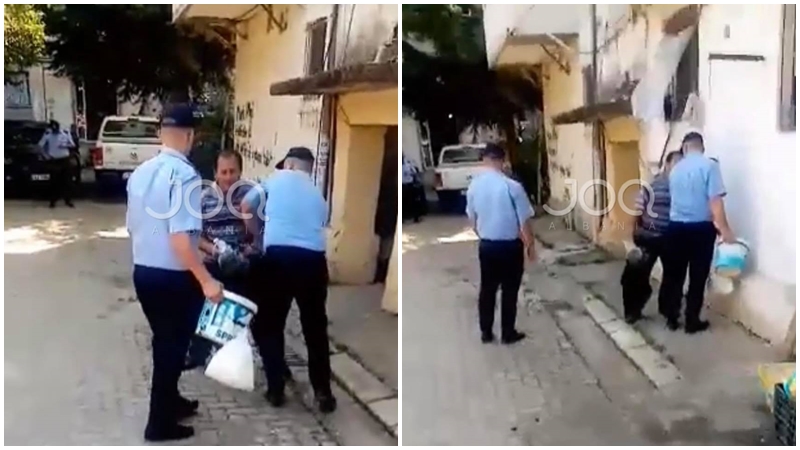 Policët bashkiakë i marrin kovat me mana tregtarit të gjorë, ai i ndjek pas