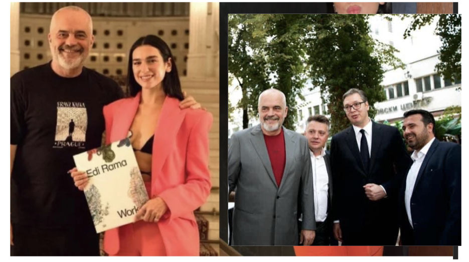 Një foto me Dua e Dukagjin Lipën e një me Vuçiçin