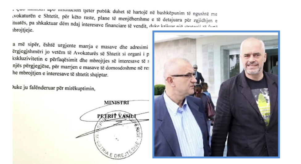 Vasili nxjerr letrën: E kam paralajmëruar për 2 mld euro humbje në arbitrazh Ramën por  nuk e vuri ujin në zjarr