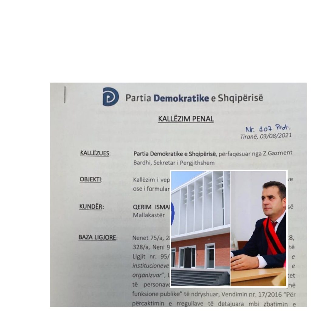 PD kallzon në SPAK kreun e Bashkisë Mallakastër