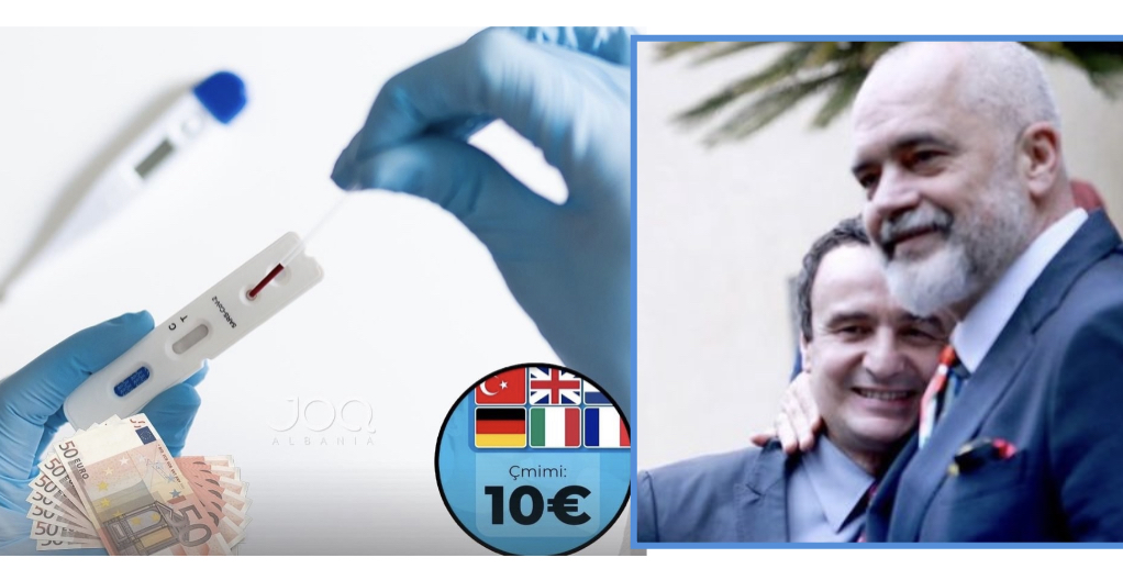 Keyeministër bëje testin e PCR për COVID 9 euro sepse Albini e ka 10 euro