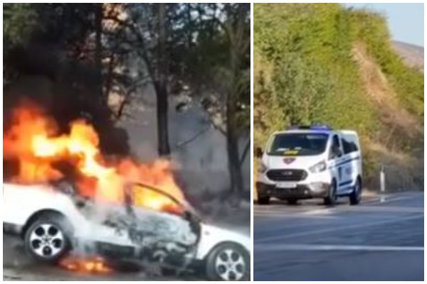 Pasi u furnizua me gaz makina shpërtheu në flakë/ Shpëtojnë shoferi dhe pasagjeri, ja detajet e ngjarjes