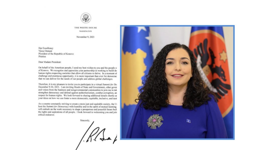 Osmani konfirmon pjesëmarrjen e Kosovës në Samitin për Demokraci