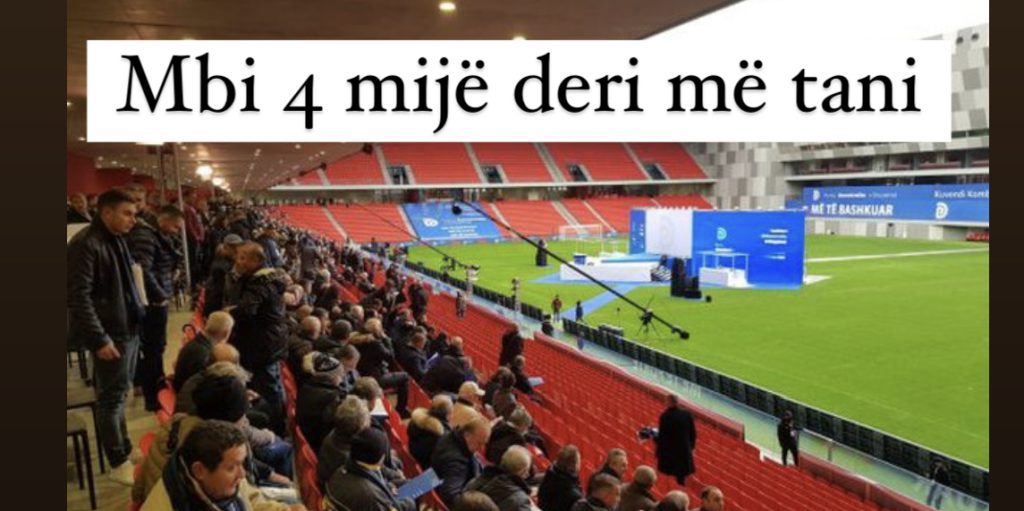 Ekrani i madh numëron delegatët, stadiumi në një zë: Luli ik, Basha ik