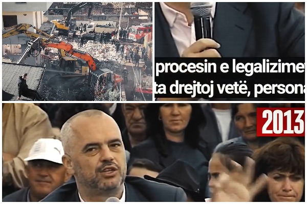 PD nxjerr videon dhe akuzon Ramën: I ka mashtruar shqiptarët para çdo pale zgjedhjesh se do t’u legalizonte shtëpitë, pastaj u ka vënë rruspat