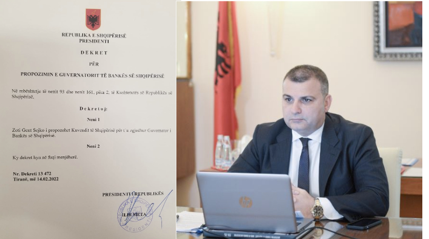 Presidenti Meta dekreton Gent Sejkon për t’u zgjedhur Guvernator i Bankës së Shqipërisë