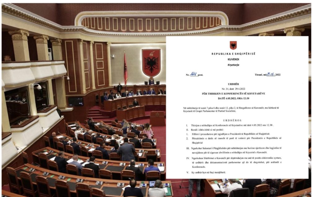 Zbardhet shkresa e Taulant Ballës.Zgjedhja e Presidentit të ri, Kuvendi urdhër për mbajtjen e Konferencës së Kryetarëve