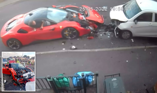 Ferrari $600,000 përplas tre makina të parkuara