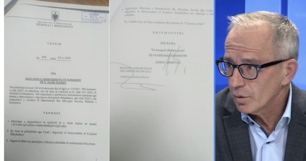 Qeveria akordon fond për  mjekimin e ish- deputetit denokrat Mark Marku