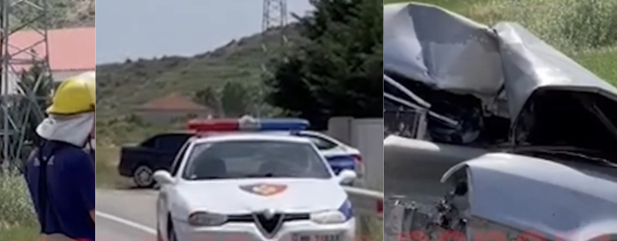 Aksident  i frikshme / Makina përplaset me bordurën dhe përfundon në kanal