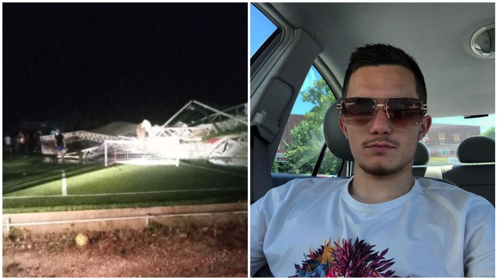 22-vjeçarin e zuri poshtë tenda e kalçetos