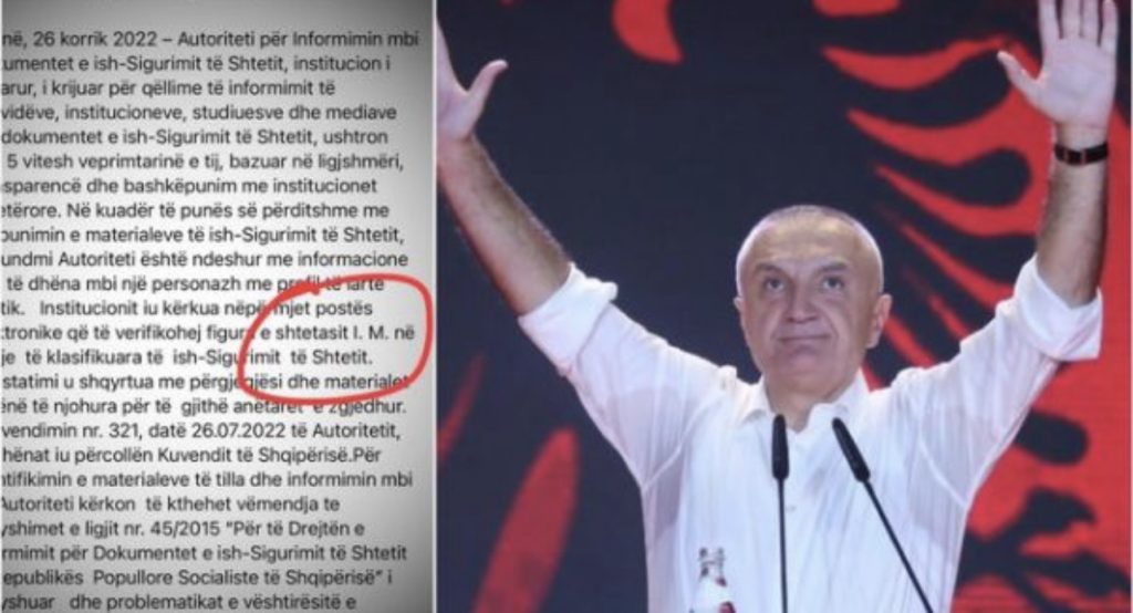 Nuk është Meta  personi me inicialet  I.M, ish-bashkëpunëtor i Sigurimit të Shtetit