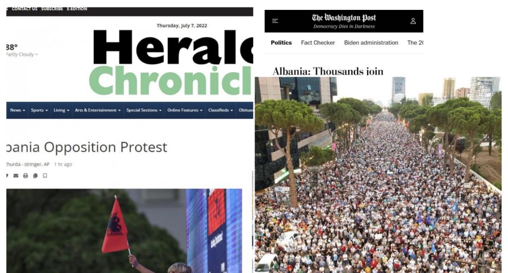 Mediat e huaja  jehonë protestës  në Tiranë