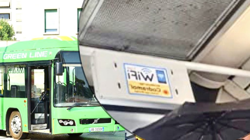 Udhëtarët me çadër në autobusin e Tiranës, pikon kondicioneri!