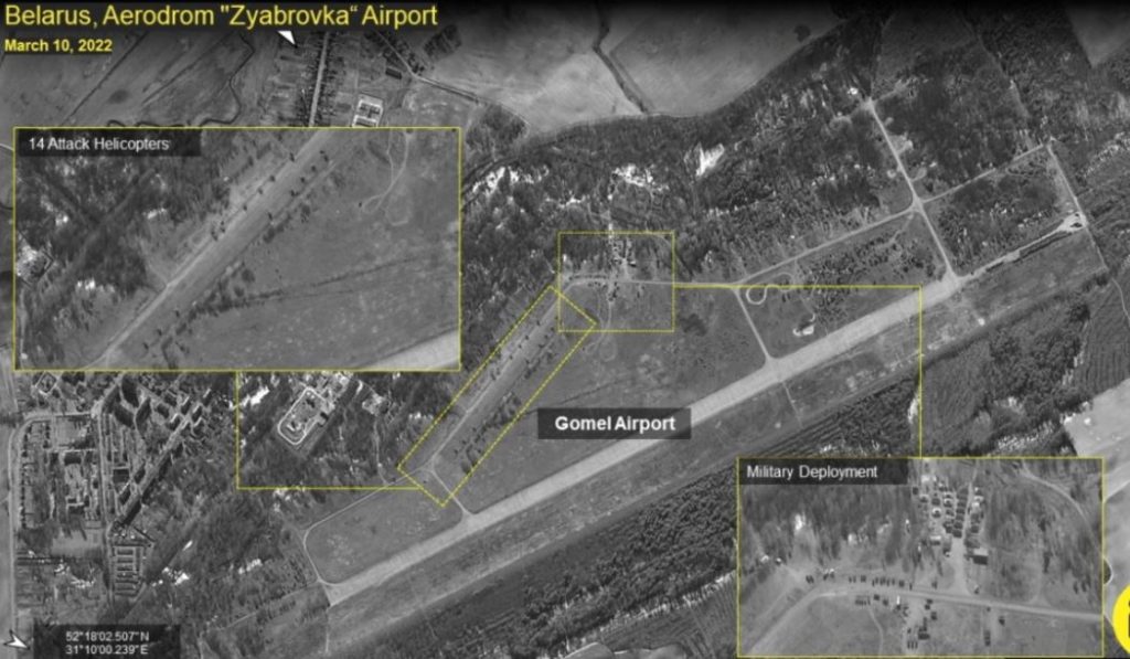 Shpërthime në aeroportin ushtarak në Bjellorusi, shërbente si bazë për koordinimin e sulmeve ruse në Ukrainë