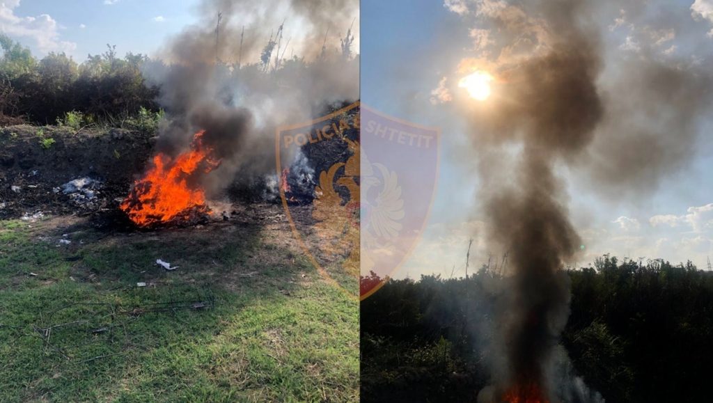 Shijak, vihet në pranga personi që dogji goma, sedilje makinash dhe mbetje të tjera plastike