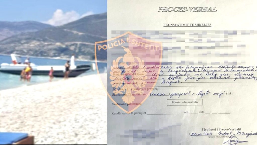 Borsh/ Policia gjobë pronarit të gomones , e nxori  në breg të detit duke rrezikuar pushuesit, policia ia bllokon
