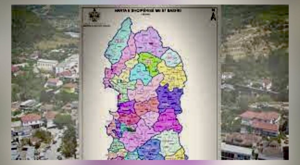 Grupi i PD -së :  Hartë territoriale me 92 bashki e 6 rajone
