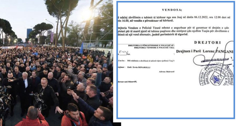 Dokumenti/ Policia i refuzoi kërkesën PD për  4 orë leje për protestë në Bulevard në një ditë me Samitin e BE