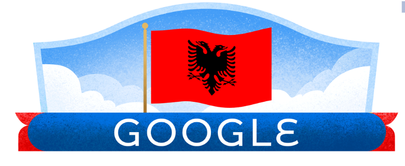 Festa e flamurit/ “Google” vishet kuqezi