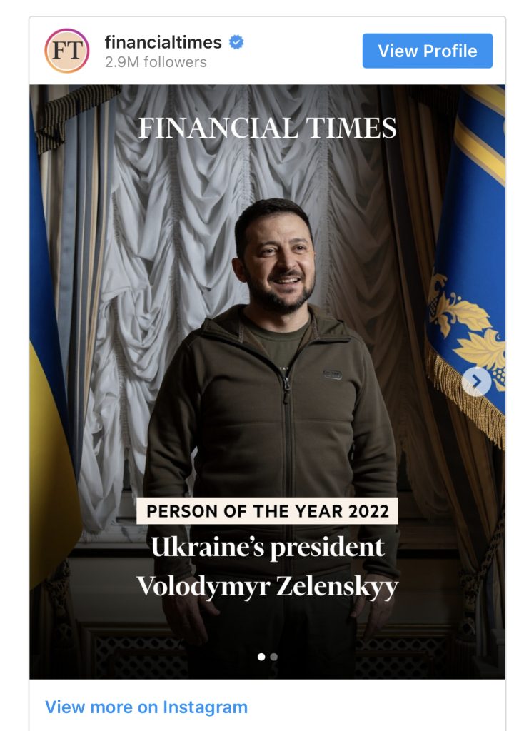 Financial Times shpall Zelenskyn, Njeriun e Vitit!