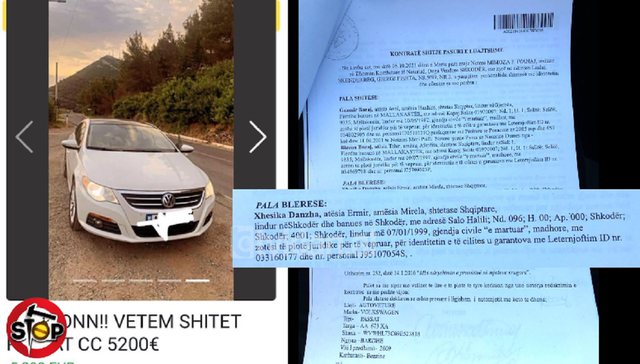 Prokuroria ia sekuestron  makinën e rregullt qytetarit, se është përdorur në krim