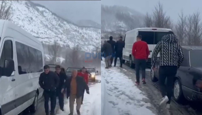 Bllokohet rruga e Arbrit, dhjetëra makina “ngecin” mes temperaturave të ulëta