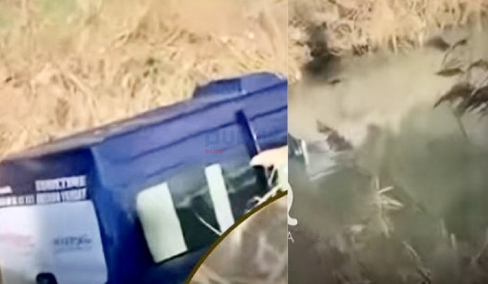 Lezhë,furgoni përfundon në kanal…